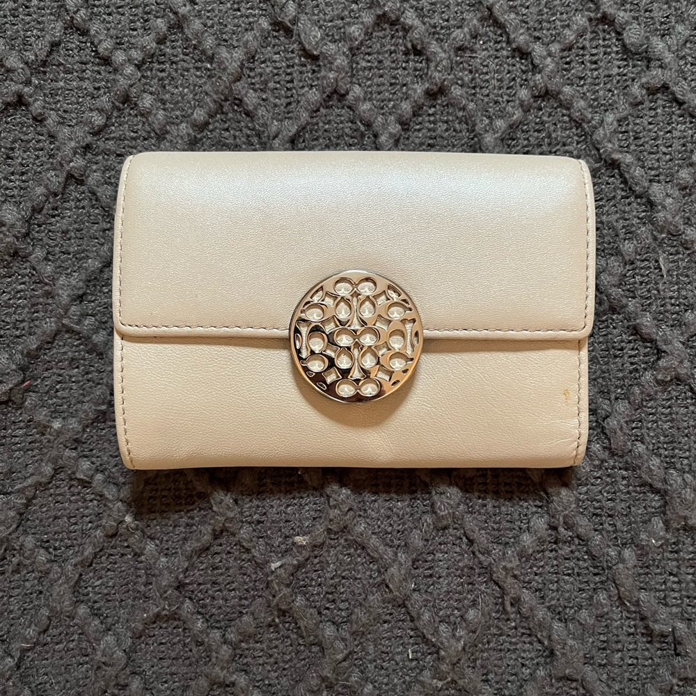 Coach Cream Tri-Fold Wallet